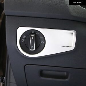 ヘッドライト コントロール 装飾 トリム カバー ABS インテリア フレーム モールディング プロテクター VOLKSWAGEN VW TIGUAN 2017 2018 GE - Single hole silver