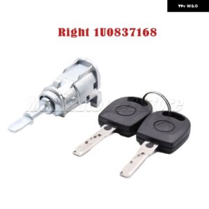 フォルクスワーゲン ゴルフ IV ボーラ フォックス ポロ 左右フロントドアロックバレル キー2個付き 1U0837168 1U0837167 - right