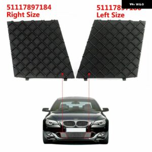 ブラック 左+右 車フロント バンパー アンダーメッシュ グリル プレート トリム カバー BMW E60 E61 M スポーツ 51117897186 51117897184 バンパー カバー - Pair