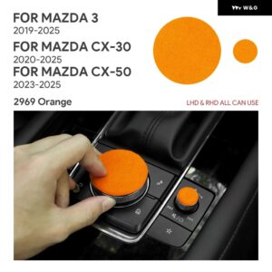 マツダ3 アクセラ BP 2019-2024 2025 CX-30 2020-2025 CX-50 2023-2025 車用 セントラ ル コントロール マルチメディアノブ トップ スエード トリム - Orange LHD RHD