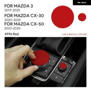 マツダ3 アクセラ BP 2019-2024 2025 CX-30 2020-2025 CX-50 2023-2025 車用 セントラ ル コントロール マルチメディアノブ トップ スエード トリム - Red LHD RHD