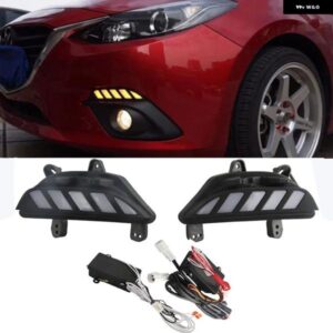 ダイナミックウィンカーライトと調光式リレー12V LEDカーDRL デイタイム ランニングライト マツダ3アクセラ2014 2015 2016