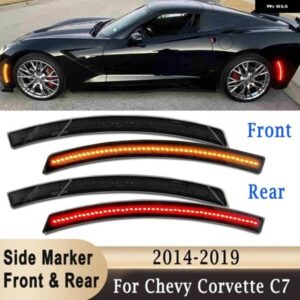 シボレー コルベット C7 2014-2019 LED フェンダー サイドマーカー ライト フロント アンバー リア レッド 22771196 22771197 23210929 23210930