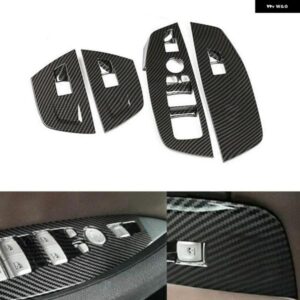 4個入り 車ドアウィンドウリフト コントロール スイッチ パネル カバー トリム BMW X3 X4 G01 G02 2018 - 21 ABS カーボン