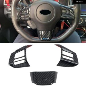 カーアクセサリー スバル WRX / WRX STI 2016-2020 カーボンプリント インテリア ステアリングホイール ボタン 装飾 カバー トリム 3個