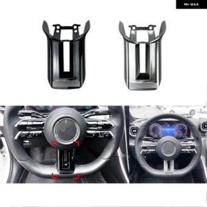 車用ブラック ステアリングホイール カバー トリム フレーム メルセデス ベンツ CES クラス W206 W213 W223 AMG スタイル 2021-2022パーツアクセサリー