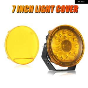 1ペア 7/9インチ ラウンドLEDスポットライトシェルカバー LEDワークライトプロジェクターランプPC アンバー 3200K ライトカラー