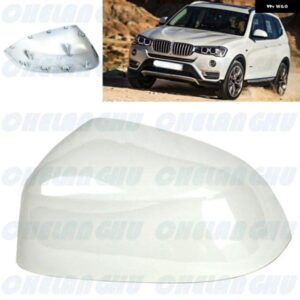 左側ホワイト塗装リアミラー ハウジング カバー キャップ BMW X3 F25 X5 F15 2014 - 18 カーアクセサリー