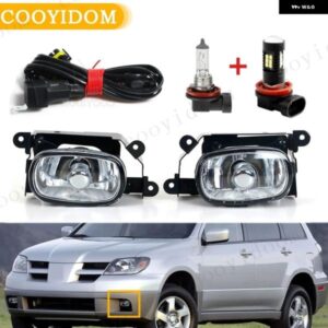 フロント バンパー フォグライト ライト フォグランプ 三菱 アウトランダー2004 2005 2006 ヘッドライト フォグランプ 9006 電球 付き