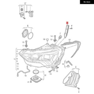 車用 ヘッドライト LED モジュール ヒートシンク付き 83A941475 アウディ Q3 SPORTBACK 2019-2023 DRL デイライト ランニングランプ モジュール