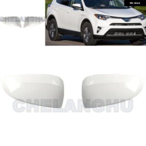 カーアクセサリー トヨタ RAV4 2013 - 16ペア 左+右 パールホワイト ミラー カバー キャップ 87945-42160-A0 87915-42160-C4