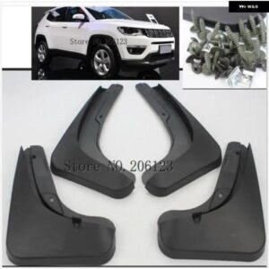 カー スタイリング ジープ コンパス 1.4 2017 2018 アクセサリー マッド フラップ スプラッシュガード フロント リア マッド フェンダー ブラック 4個