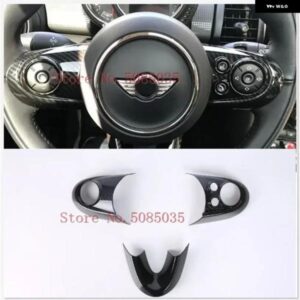 3個 ABS 車内 ステアリングホイール コントロール パネル 装飾 シェル 車 ステッカー BMW MINI クーパー F60 F56 F55 F54 ロー バージョン