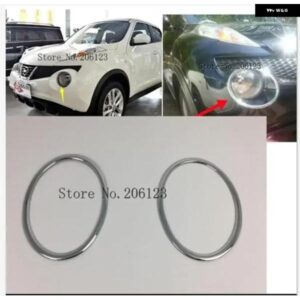 日産 ジューク 2010-2014 カー スタイリング ヘッドランプ フロント バンパー ヘッドライト リング トリム カバー ABS クローム オートアクセサリー 2個