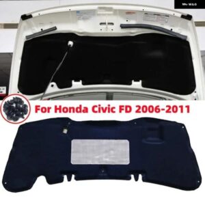 1個 車 エンジン フード 遮音 コットン 断熱 パッド バックル付き ホンダ シビック FD 2006-2011