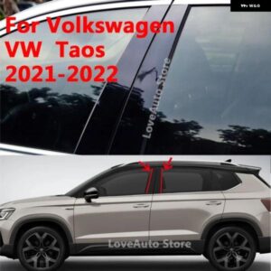 VW タオス 2021 2022 カーウィンドウセンターピラー Bピラー カバー トリム モールディング ステッカー フレーム カバー アクセサリー