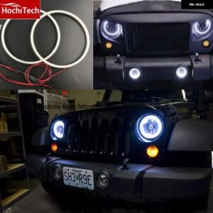 超高輝度 SMD ホワイト LED エンジェルアイズ リングキット デイタイム ランニングライト DRL ジープ ラングラー CJ TJ JK 7インチ ヘッドライト