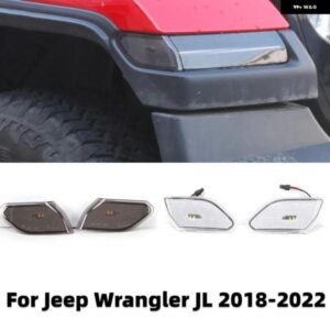 2個 車用フロント マッドガード LEDサイド マーカーライト ホイールアイブロウライト ジープ ラングラー JL 2018-2022
