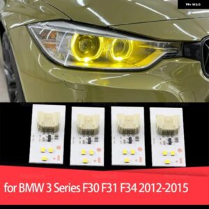 イエロー デイタイム ドライビングLEDエンジェルアイライトボードチップ BMW 3シリーズF30 F31 F34 キセノン ヘッドライト 2013-2015 63117398766