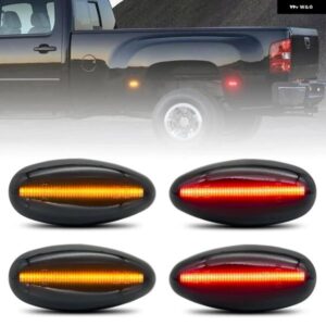 シボレー シルバラード GMC シエラ 2500HD 3500HD 1999-2014 スモークレンズ リア LED サイドマーカーランプ アンバー レッド サイドフェンダーライト