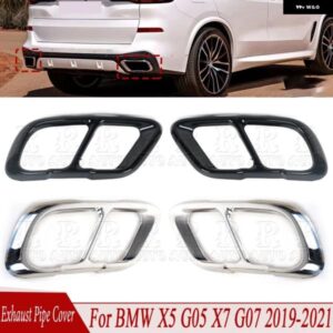 マフラーカバー クローム ステンレス トリム アクセサリー リアエクステリア 光沢ブラック シルバー BMW X5 G05 X7 G07 2019-2021
