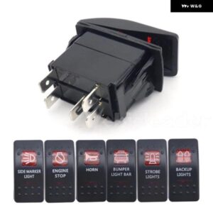 ホーン レッド LED 12V /24V LED ライトバー ストロボライト ロッカースイッチ 5ピン オン/オフ 防水 車 ボート マリン ヨット