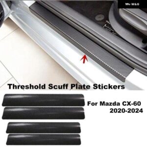 マツダ CX60 車ドアシル プロテクター アクセサリー スレッショルド スカッフプレート ステッカー ペダル トリム スタイリング ストリップ 2022 2023 2024