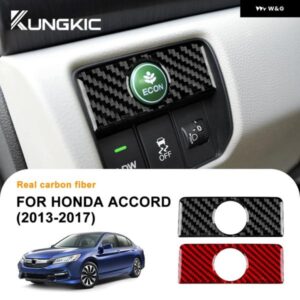 ホンダ アコード 2013-17 車用 ヘッドライト スイッチキー フレーム リアルソフトカーボン インテリア トリム アクセサリー