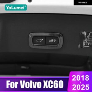 ボルボ XC60 2018-24 2025 アクセサリー ステンレス カーリア トランク スイッチ ボタン カバー トリム