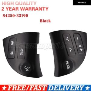 ブラック 84250-33190-C0 車用 ステアリングホイール ボタン カバー レクサス ES350 2006-2012 スイッチ オーディオ BLUETOOTH マルチ ボタン カバー