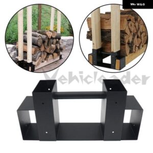 屋外屋内薪 収納 ラック ブラケット 長さ 暖炉用薪マッチ ホルダー パティオデッキに最適