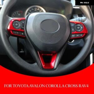 車 ステアリングホイール パネル デコレーションカバー ステッカー トヨタ アバロンカローラクロスRAV4 R AV4 2019-2024アクセサリー