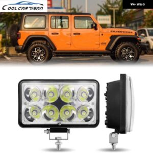 ロングライトハウス LED作業灯 スクエアLED オフロード LEDバー 4インチ スポットフラッド フォグランプ 12V 24V オフロード 4X4 1/2個