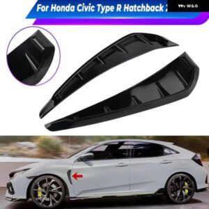 車用エアフロー サイドベント トリム シャーク グリル 装飾 ステッカー ホンダ シビック タイプR ハッチバック 2016-2021ABS 外装 アクセサリー