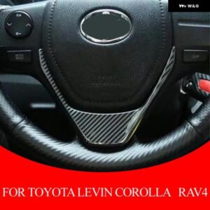 車 ステアリングホイール パネル カバー 装飾 トリム ステッカー トヨタ レビンカローラ2014-2018 RAV4 2014-2019アクセサリー