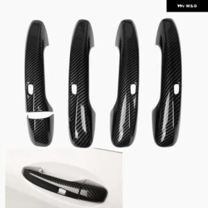 光沢 ブラックカーボンLHD車 ドアハンドル カバー スタイリング アクセサリー ステッカー メルセデスベンツ S クラス W222 2014-2020