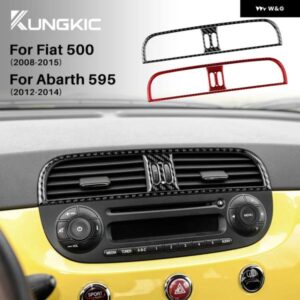 リアルソフトカーボン ステッカー カーセンター コンソール エア アウトレット フィアット500 2008 2009-2014 2015 フィアットアバルト595 2012 2013 2014