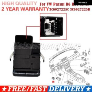 車用 パーキング ブレーキスイッチ ブラック VW パサート B6 R36 C6 CC ハンドブレーキ ボタン スイッチ 3C0927225B 3C0927225C