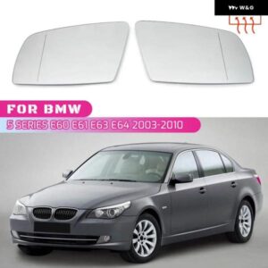 左 右 サイドミラー ガラス リアビュー バックミラー 外装 広角 BMW 5シリーズ E60 E61 E63 E64 2003-2008