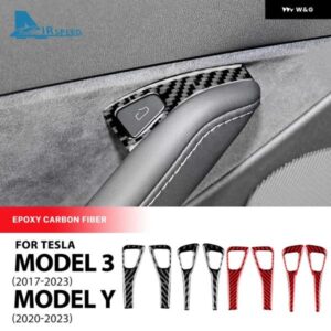 リアルソフトカーボン テスラ モデル3 モデルY 2018-2023 ウィンドウリフティングスイッチ パネル トリム ステッカー 車内アクセサリー