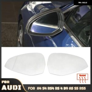 左右ドアサイドヒーター付きウィングミラー ガラスバックミラー プレート アウディ A4 S4 RS4 RS 4 B9 A5 S5 RS6 RS 5 2016-2023アクセサリー