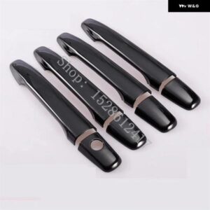 三菱 アウトランダーASX 2008-2022 光沢ブラックカーボン ドアハンドル カバー ステッカー スタイリング アクセサリーオーバーレイ