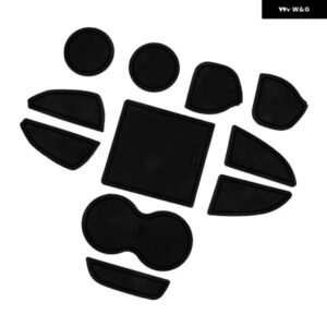 滑り止めゲートスロットマット カップ ホルダー パッド コンソール ライナーインサートキット ブラック PVC ダッジ チャレンジャー 2015-2019 - 23