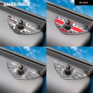 車ドアロックピンウィング ステッカー ミニクーパー クラブマン R55 R56 R57 R60 カントリーマン インテリア エンブレムバッジアクセサリー 2個