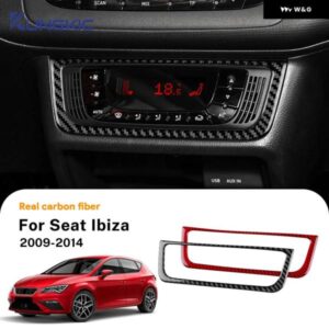 リアルソフトカーボン ステッカー LHD RHD 車用 セントラ ル コントロール AC フレーム パネル トリム シート イビサ 2009 - 14
