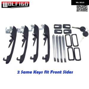 車 ドアハンドル ロック キー付き 外側 外装 フロント リア 左 右 VW ゴルフ MK1 MK2 ジェッタ MK2 191837205A 191837206A