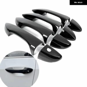 光沢 ブラッククローム車 ドアハンドル カバー トリム ステッカー トヨタ カローラ2014 - 18 スタイリング アクセサリー