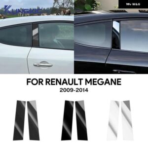 ルノー メガーヌ ハッチバック 2009 - 14 Bピラー ステッカー カーボンパターン ブラック カーウィンドウピラー ポスト