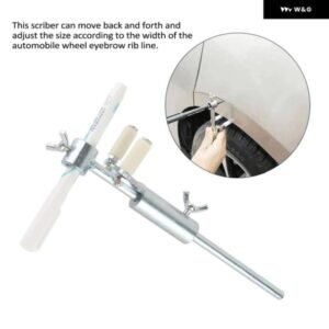 車ホイールアーチスクライバー 車ホイールアイブロウスクライバー 平行自動車へこみリペアツール ペイントスクライビングツール マーキングペン2本付き