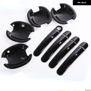 光沢 ブラッククローム車 ドアハンドル カバー ステッカー シュコダ ファビアオクタビア2008-2013 スタイリング アクセサリー